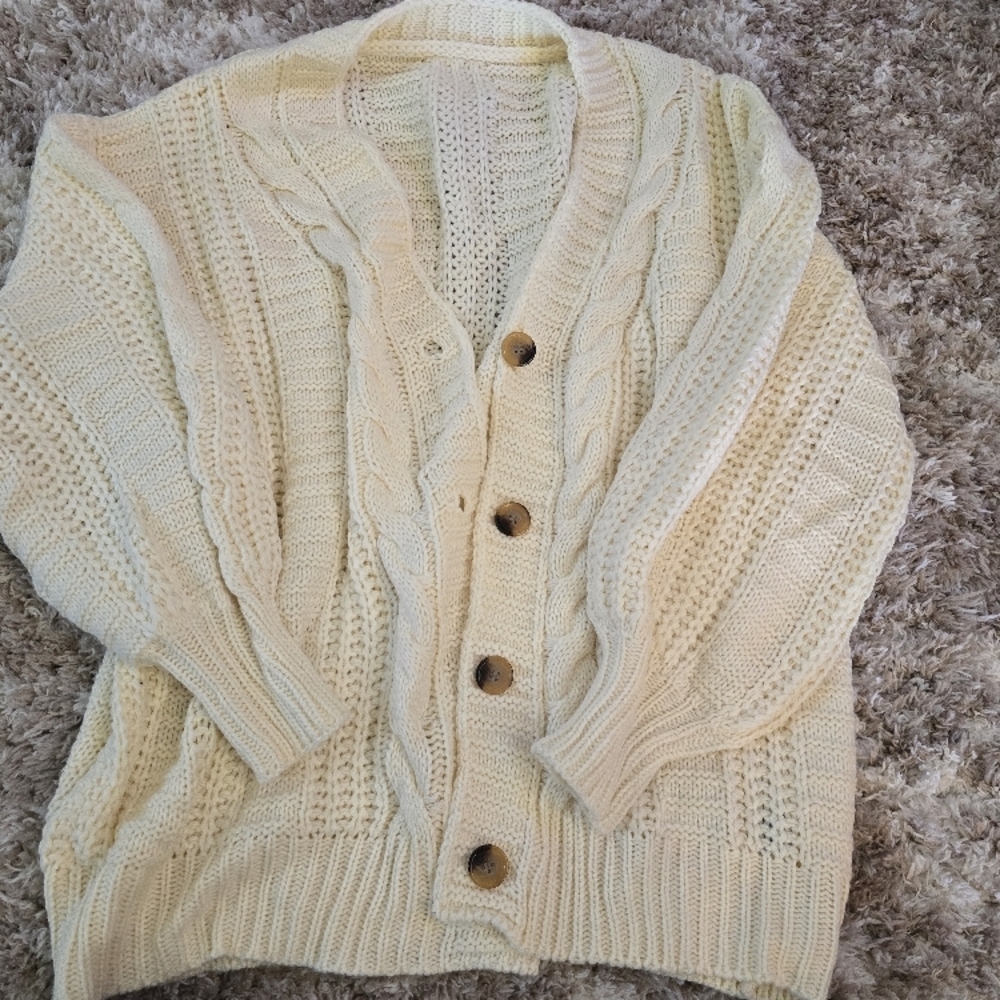 Cream Cable Knit Women's Sweater